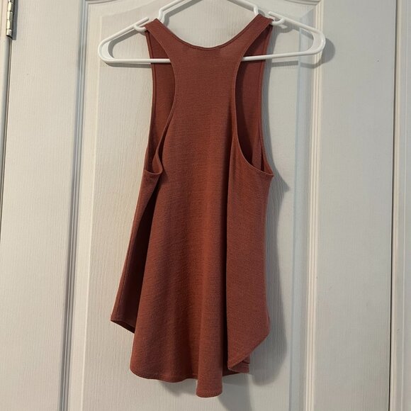 XS Wilfred Free Brunette Coral/ Orange Racerback Tank Top - Picture 4 of 5